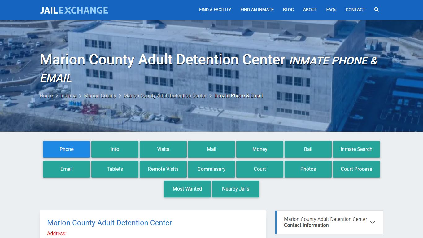 Inmate Phone - Marion County Adult Detention Center, IN - Jail Exchange